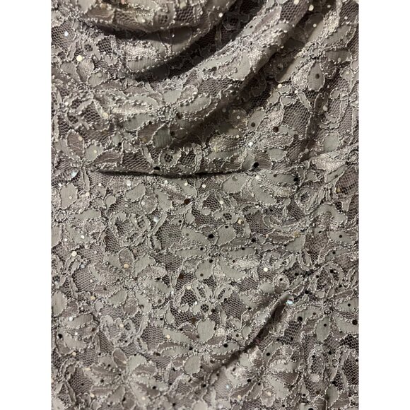 Connected Dress 8P 8 P Silver Sequin Stretch Lace Cruise Wedding Party Washable - Picture 3 of 7